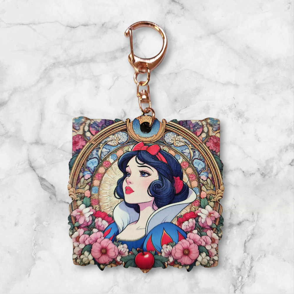 Snow White Art Nouveau Floral Keychain / Bag Clip Disney Princess